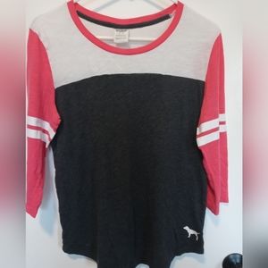 Pink elbow sleeve shirt